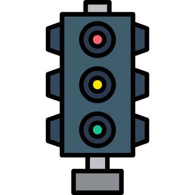 Trafik ışığı simgesi vektör illüstrasyonu