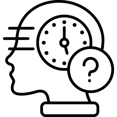 Beyin saati simgesi, vektör illüstrasyonu