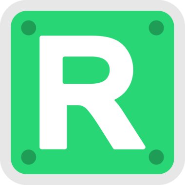 r harf vektör tasarımı çizimi.