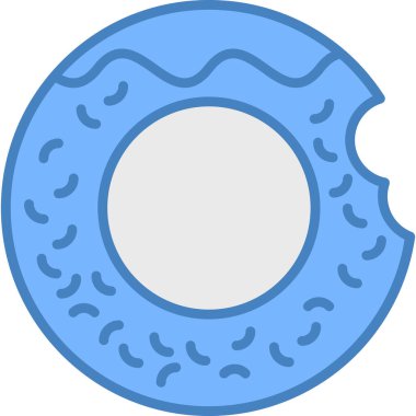 Donut fırını yemek ikonu doldurulmuş ana hatlarıyla