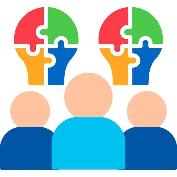 Takım Oluşturma Simgesi, Basit Renk Vektörü İllüstrasyonu