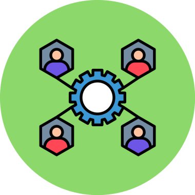 takım çalışması düz vektör simgesi.