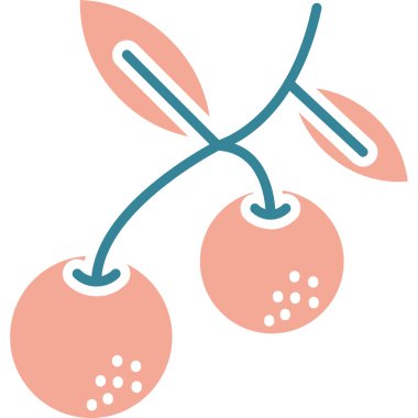 Kiraz meyvesi. Basit resimleme