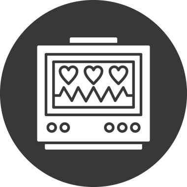 Kalp simgesi ve satır tasarımı olan monitör