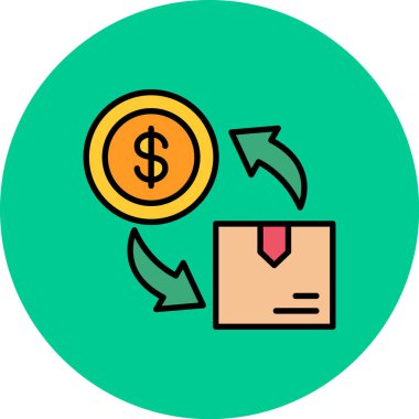 Dolar simgesi olan bir kutunun vektör illüstrasyonu