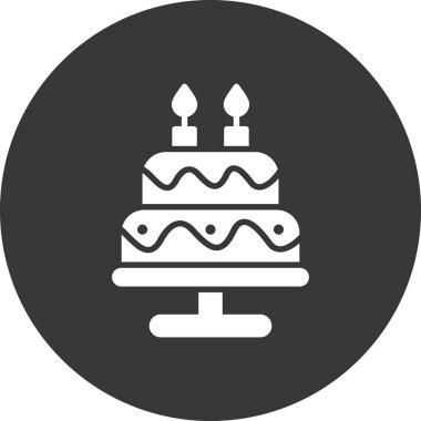 Kek ikonu. Web tasarımı için basit bir pasta vektör simgesi çizimi