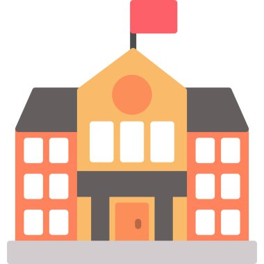 Bina. Web simgesi basit illüstrasyon