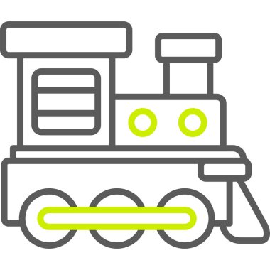 Lokomotif. Web simgesi basit illüstrasyon