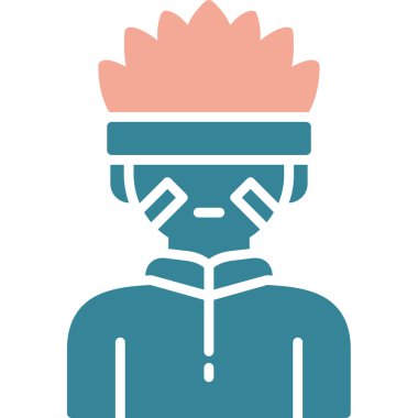 avatar adam baş simgesi düz stil