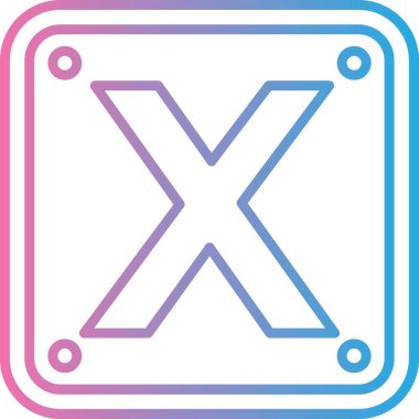 X simgesi vektör illüstrasyonu