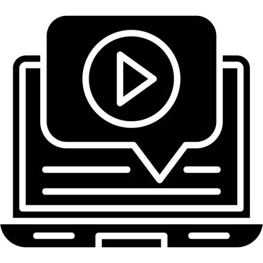 video oynatıcı simgesi, basit illüstrasyon