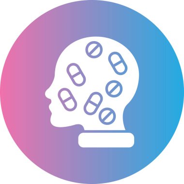 beyin ikonu vektör illüstrasyonu