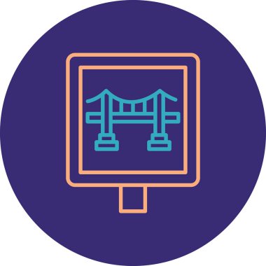 Bir köprü simgesinin vektör illüstrasyonu