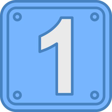 Bir numaralı işaret, beyaz arkaplanda illüstrasyon tasarım vektörü.