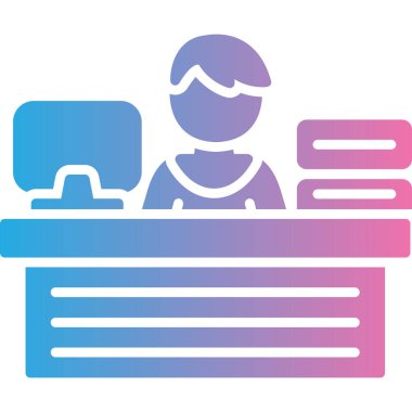 Steteskop ikonu olan kadın doktor. Düz stil. vektör illüstrasyonu