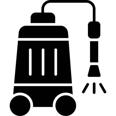 Elektrik süpürgesi simgesi, beyaz arkaplanda basit vektör illüstrasyonu