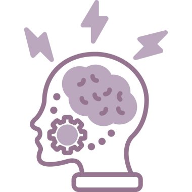 Beyin fikri. Web simgesi vektör illüstrasyonu