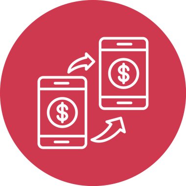 mobil ödeme simgesi, basit vektör illüstrasyonu