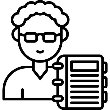 iş adamı çalışan simgesi ana hatları biçiminde