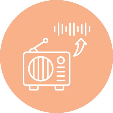 Radyo. Web simgesi basit illüstrasyon