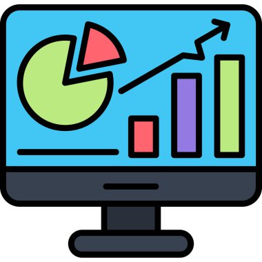 Analizler. Web simgesi basit illüstrasyon