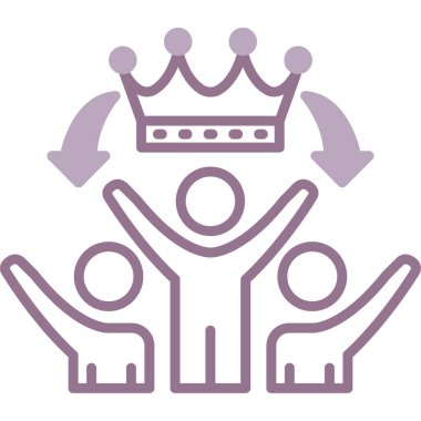 Taç ikonu. Web için taç vektör simgelerinin özet çizimi