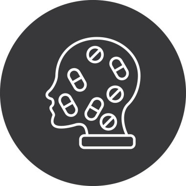 beyin ikonu vektör illüstrasyonu