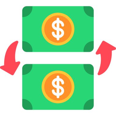 Dolar ve para ikonu. düz biçim