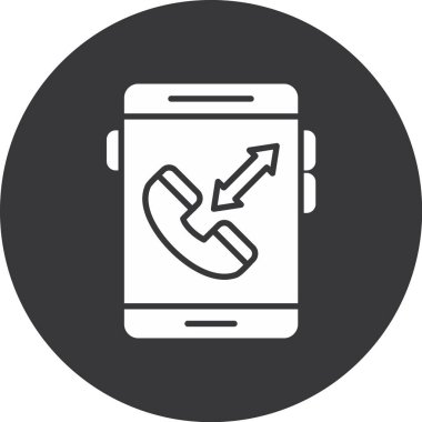 Arama vektör simgesi. Beyaz arkaplanda izole edilmiş ana hatlı vektör çizimi. Telefon ve arama logosu kavramı