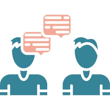 Konuşma balonu olan bir kadın ve erkeğin vektör çizimi