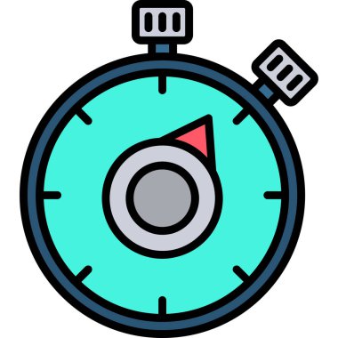 Saat simgesi, vektör illüstrasyonu