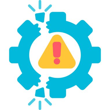 Uyarı dişli uyarısı simgesi ana hatlar biçiminde