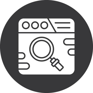 Arama simgesi. Ağ için büyüteç simgelerinin basit bir gösterimi