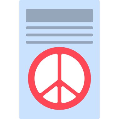 Barış işaretinin bir kitap simgesinin vektör çizimi