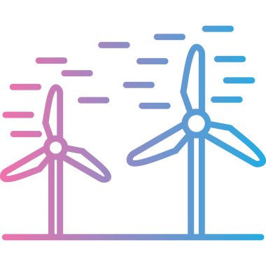 Rüzgar türbini simge vektörü ince doğrusal biçimi