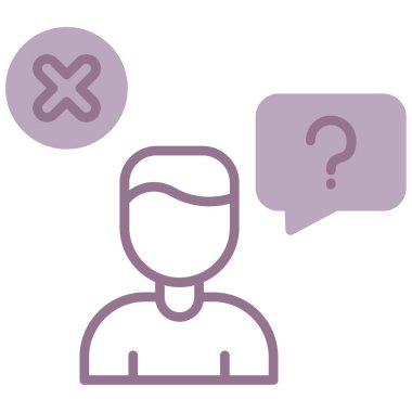 Sorun satırı olan ve biçim simgesi vektör tasarımına sahip bir adam