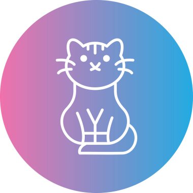 kedi yassı simgesi, vektör illüstrasyonu