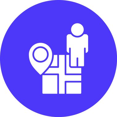 Harita simgesi olan bir adamın vektör çizimi