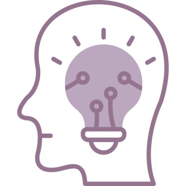 Beyin. Web simgesi basit illüstrasyon