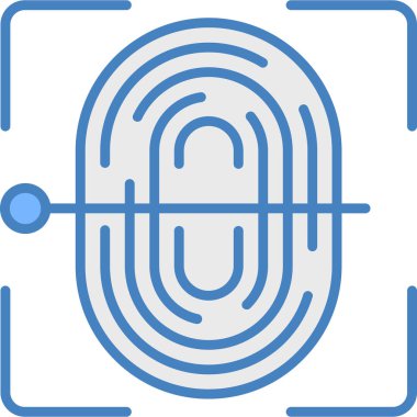 Parmak izi simgesinin vektör illüstrasyonu