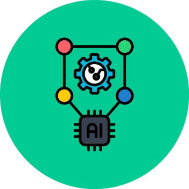 yapay zeka vektör çizgisi simgesi