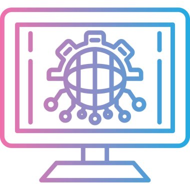 - İnternet. Web simgesi basit illüstrasyon