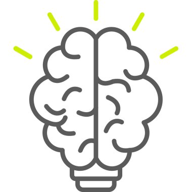 Beyin. Web simgesi basit illüstrasyon