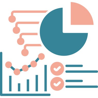 Veri analizi. Web simgesi basit illüstrasyon