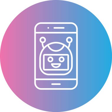 Akıllı bir telefonun şirin bir simgesinin vektör çizimi