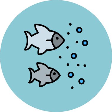 balık ağı simgesi basit illüstrasyon