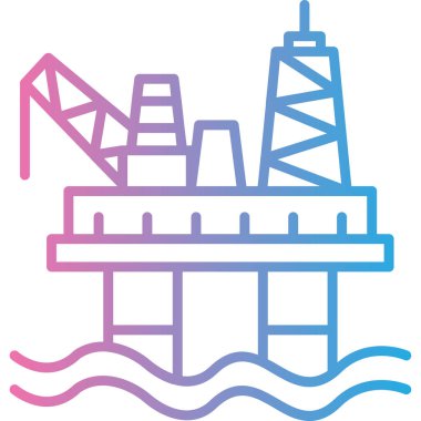 Petrol sondaj kulesi vektör ince çizgi simgesi