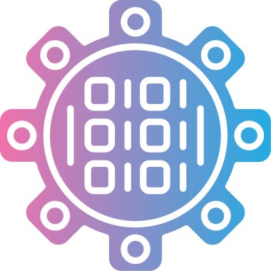 İşlemci Web simgesi, vektör illüstrasyonu