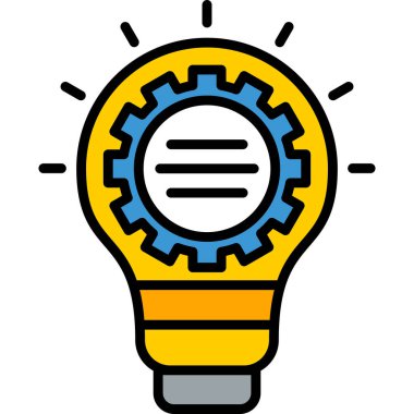 dişli ampul fikri simgesi