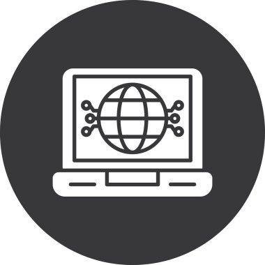 İnternet web simgesi, basit vektör illüstrasyonu